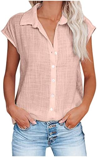 Girls 2023 Roupas Trendy Sleeve Linen Lounge Lounge de algodão solto Blusa Fit Tshirt Summer
