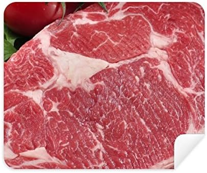 Red Steak Carne crua alimentos de textura Limpeza de pano de pano limpador 2pcs Camurça tecido
