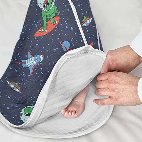 Vvfelixl Sack Sack para bebês recém -nascidos - Cobertão de Dinosaur de Dinosauro dos Astronautas