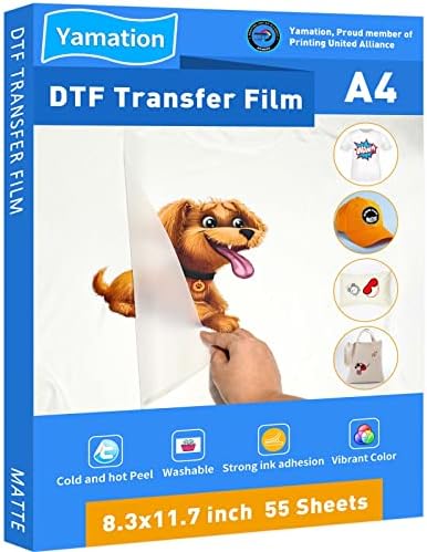 Iamação dtf transferência de filme de filme: 8,3 x 11,7 polegada 55 folhas Premium Premium Doublesiled