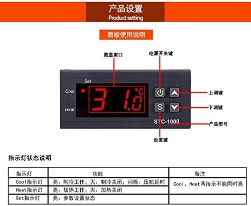Ｋｌｋｃｍｓ Controlador de temperatura digital em estágio duplo com impressora 3D, freezer, geladeira, eclosão