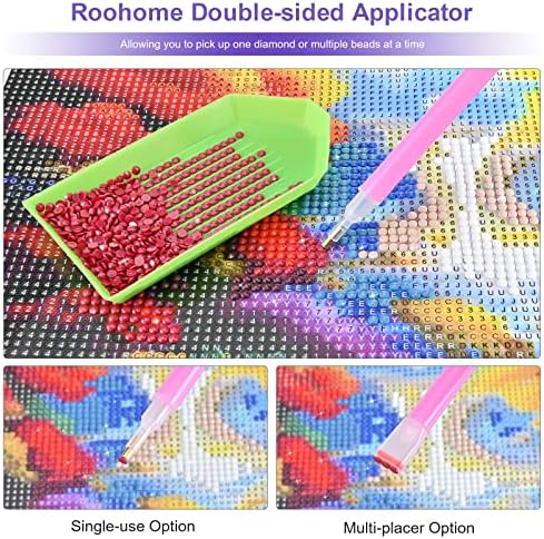 Roohome Sparkling Diamond Mosaic Kits para adultos - cena de fantasia colorida Kits de arte de