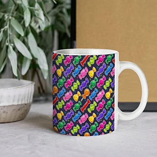 Doces coloridos Imprima caneca de caneca Café de café Cerâmica Copo engraçado para o escritório Homem,