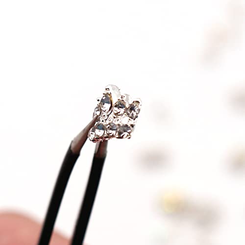 Wokoto 30pcs Crown Silver Crown Acrie Charms para unhas Art 3d Crown Charms para acrílico Nails Luxo Crown