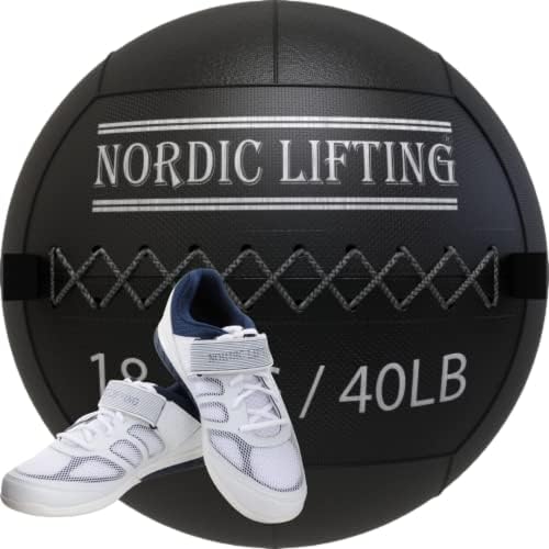 Bola de parede de elevação nórdica 40 lb com sapatos Venja Tamanho 9 - Branco