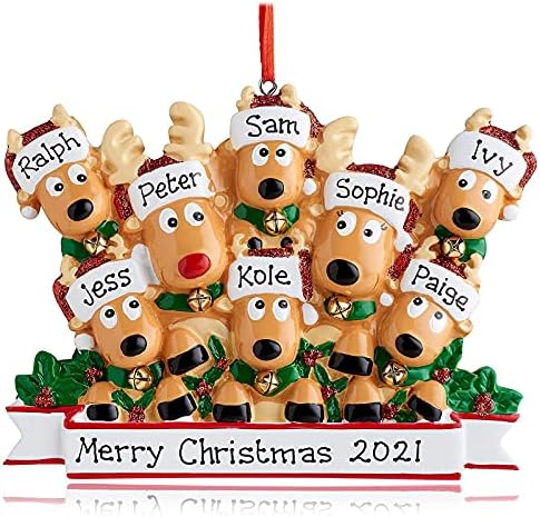 Ornamento de Natal de Renéu de Rena Personalizado de Natal Ornamento de Natal 2021 Família de