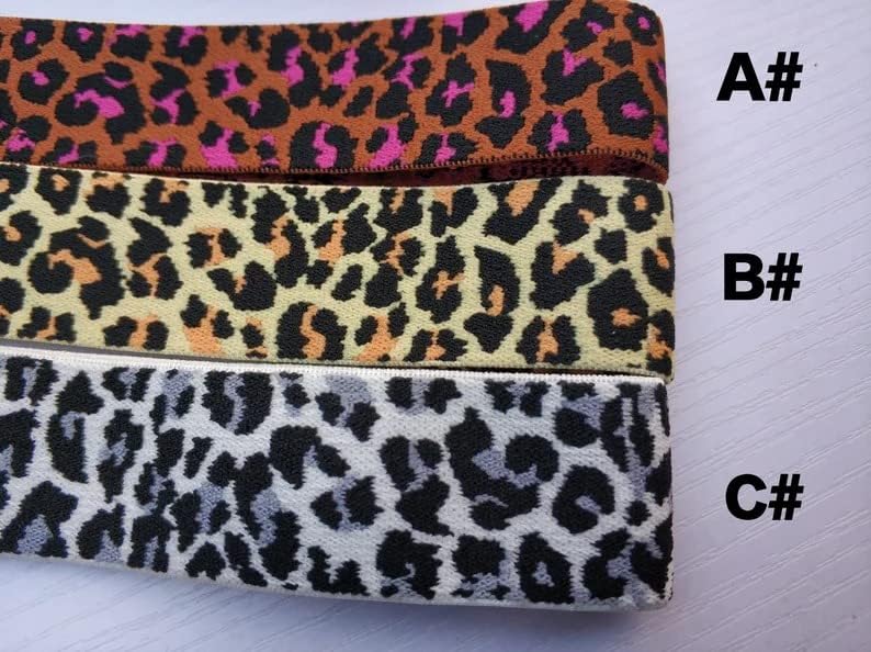 Banda elástica de estampa de leopardo de 1-1/4 polegadas de largura, elástica da cintura, acabamento