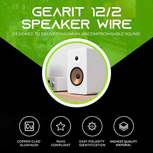 12WG Speaker Wire, Gearit Pro Série 12 AWG Cabo de arame de alto -falante GRABE Uso para alto -falantes
