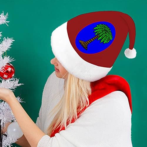 Carolina do Sul Jan Flag de chapéu de natal Papai Noel para adultos unissex Comfort Classic Xmas Cap para