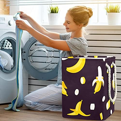 Banana Fruit Laundry Basket Casketslible Retangular Organizer Hort para adultos unissex, meninas adolescentes,