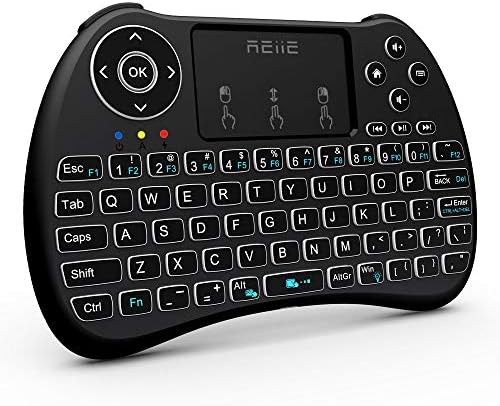 Mini teclado, Reiie H9+ Lar Lar Lar Sem fio Mini teclado remoto portátil com trabalho de touchpad para PC,