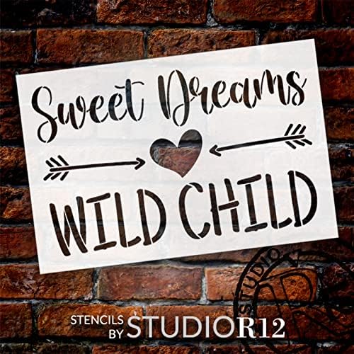 Duetos Sons Sonhos Wild Child Word Art Stêncil por Studior12 | com setas | Criança, decoração do