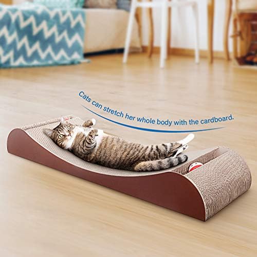 ScratchMe Cat Scratcher Captleboard Lounge com um brinquedo de sino
