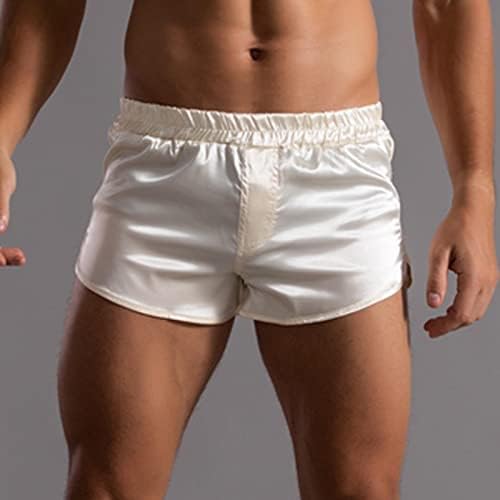 BMISEGM Mens boxers roupas íntimas masculino de verão calça de cor sólida elástica banda elástica solta esportes