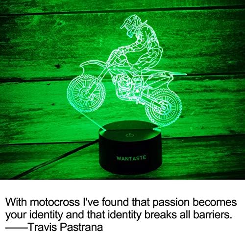 Presentes de lâmpada 3D de Motocross de Wantaste para meninos quartos de meninas, Bike Dirt Bike Decor Toys