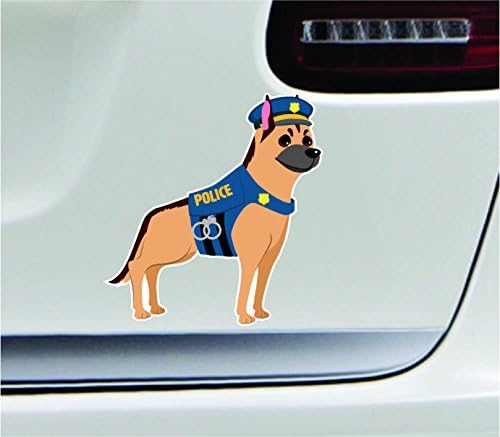 Cão da polícia de desenho animado Chihuahua 4x4,7 polegadas America Estados Unidos adesivos coloridos