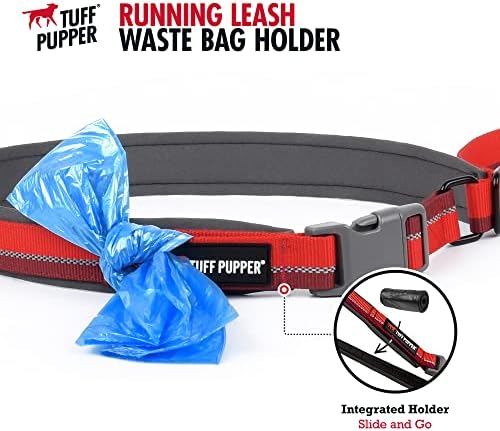 Tuff Pupper Combating Collar e Bungee Running Leash - Red Fiery