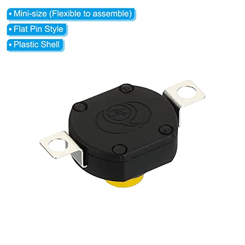 Chave de botão Patikil Turning Push, 20 PCS YT-1412-KD PIN plana com orifício On/Off Lock 30V 0,5A