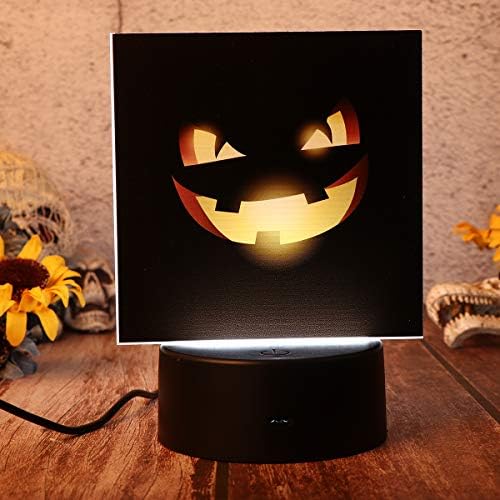 Partykindom quadrado em forma de mesa lâmpada de halloween padrão de abóbora decorativa lâmpada de lâmpada