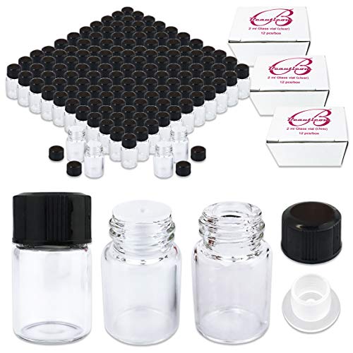 156 Packs Beauticom® 2ml Vidro de vidro transparente para óleos essenciais, aromaterapia, fragrância,