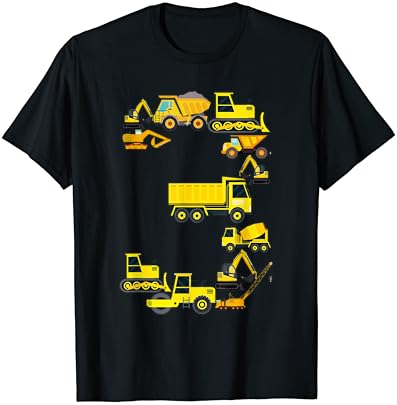 Caminhão de construção infantil 3º aniversário de 3 anos de idade T-shirt Boys