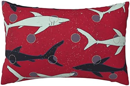 Travesseiro de cama protetor zíper de tubarões-vermelho-polka macio travesseiro tampa de 20x30 polegadas