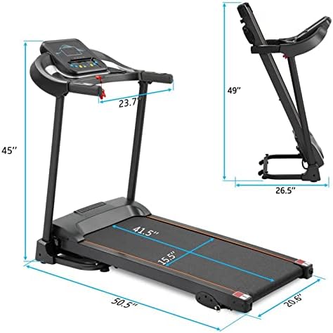 Lakikapbj Treadmill compacto Easy dobring Treadmill Motorized Running com alto -falantes de