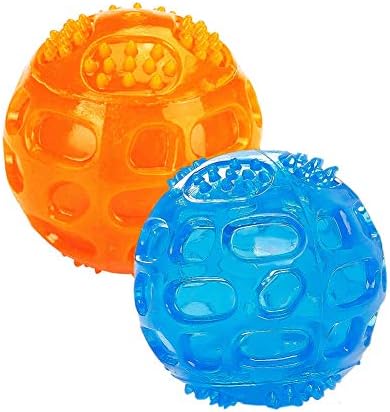 Aceone Dog Squeaky Ball, Durável Pet Squeak Chew Bouny Rubber Toy Balls para pequenos cães grandes Treinamento