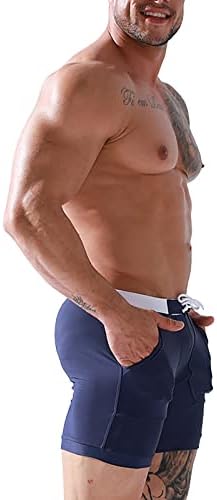 Troncos de natação homens da cintura elástica de boxer básico cuecas de banho engraçadas estrias de