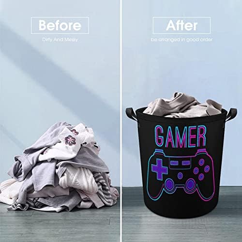 Bolsa de cesta de lavanderia de jogadores Bolsa de roupas sujas de roupas de armazenamento Organizador
