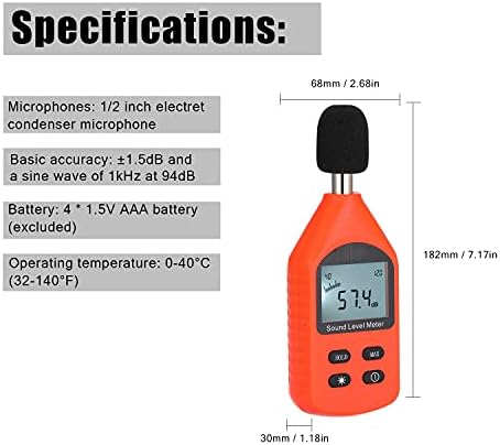 Wyfdp de alta precisão decímetro digital medidor de ruído ambiental nível de som testador portátil medidor