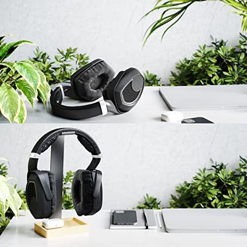 KD Essentials - Stand e detentor do fone de ouvido, sem plástico, feitos de metal e bambu extremamente