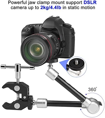 11 Ajuste o braço mágico de fricção articulada robusta e robusta com suportes de grampo para câmera