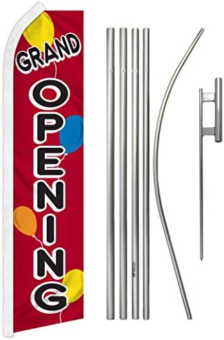 Grand Swooper Swooper Publision Bandle & Pole Kit - Perfeito para empresas, lojas, eventos, concessionárias
