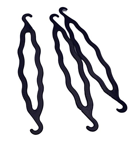 6pcs preto fabricante de coque de plástico preto Curler de gancho duplo estilismo de cabelo torto