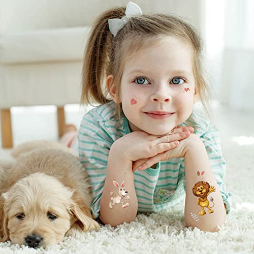 Tatuagens de glitter para crianças, suprimentos de festa de aniversário de animais da selva, estilos de