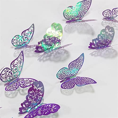 DXMRWJ 12PCS/SET 3D Adesivos de parede salas de borboletas ocas