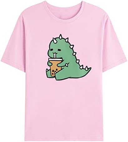 Camisa de camiseta de dinossauros fofa para homens camisetas gráficas engraçadas de manga curta camiseta