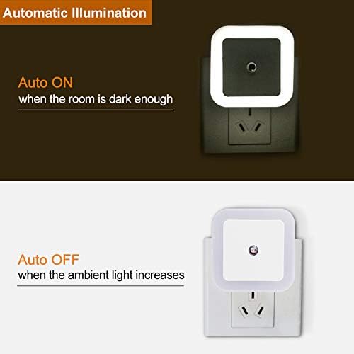 Luz noturna LED, com o crepúsculo ao sensor de amanhecer, luz difusa, eficiência energética, plugue a luz