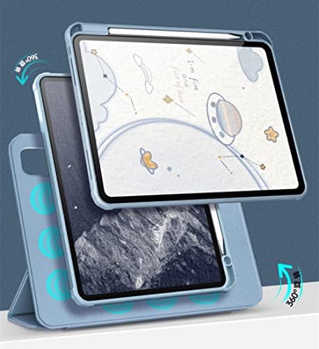 Caso para iPad Air 5ª geração 10,9 polegadas 2022, 360 Rotatable com um poderoso ímã, capa transparente
