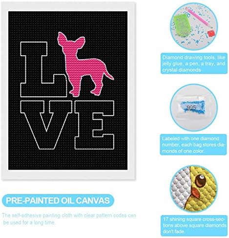Chihuahua Love Kits de pintura de diamante personalizados Posga de arte Picture By Numbers for Home Wall Decoration