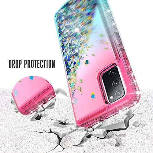 Wegoodsun Samsung Galaxy A03S 5G Case, para Diamond Glitter Liquid Liquid Bling Sparkle Flowle Sparkle Shiny