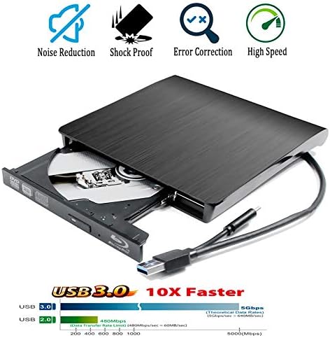 2-em 1 USB-C externo 6x 3d Blu-ray Burner Player, para HP Pavilion x 360 ProBook 450 440 455 G6 G7 Omen