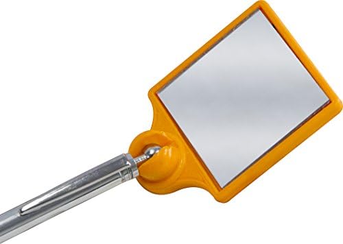 MAG-MATE 301G240HVO Espelho de inspeção de vidro quadrado telescópio e ímã de pick-up, laranja hi-viz