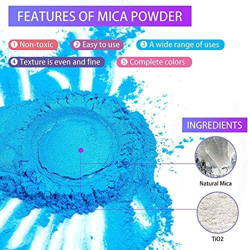 Mica Powder - 30 pigmentos perolados em pó - pigmento de grau cosmético natural para resina epóxi,