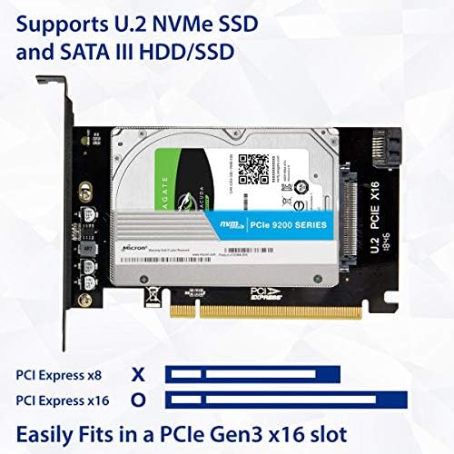 Drive de 2,5 polegadas U.2 NVME para PCI Express X16 Slot Card ou SATA III SSD/HDD PCI Mount