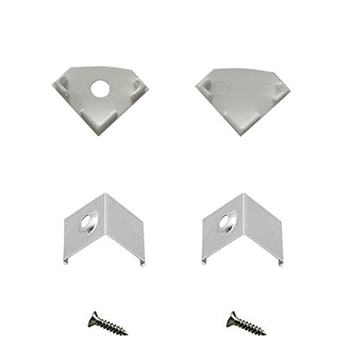 Boohao 12 pacote de tampas de cores brancas e clipes de montagem com parafusos para canal de alumínio LED