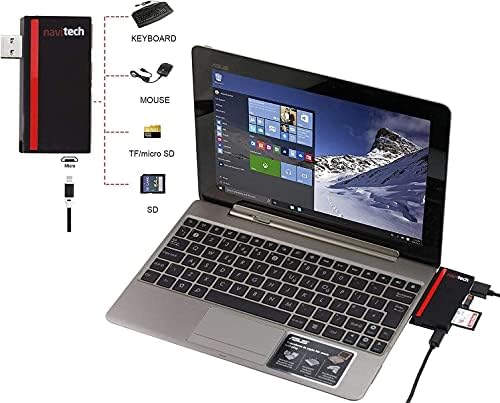 Navitech 2 em 1 laptop/tablet USB 3.0/2.0 Adaptador de cubo/micro USB Entrada com o leitor de cartão