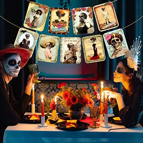 Day of the Dead Decoration-Mexican Sugar Skull Garland para lareira Dia de Los Muertos Day of the Dead
