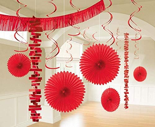 Kits de decoração de papel e papel alumínio | Apple Red | Decoração de festa